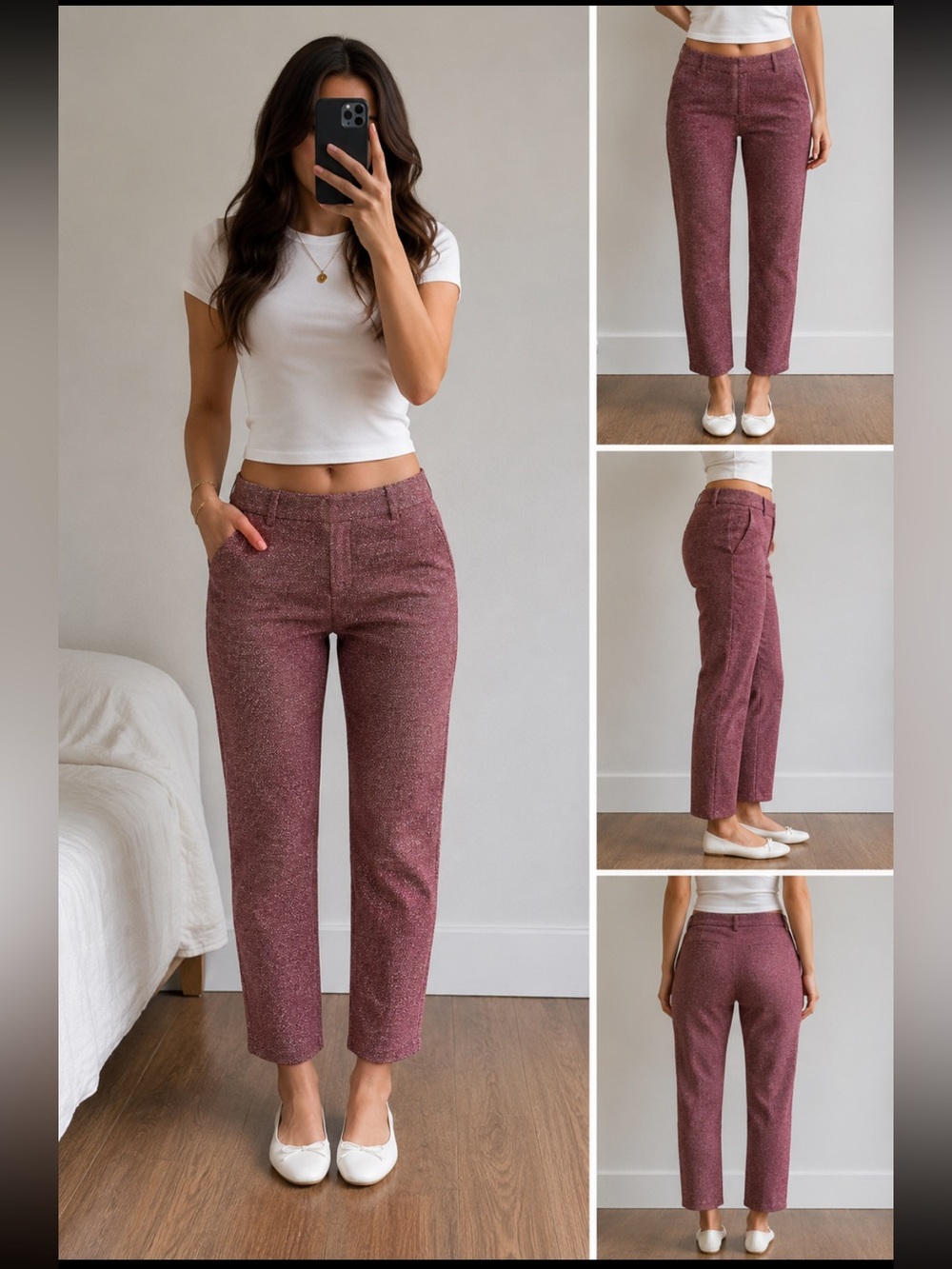 Express Mauve Pink Straight-Leg Pants